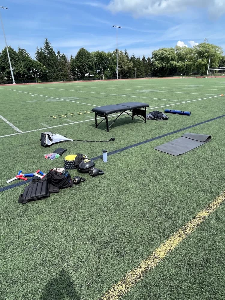 Outdoor athletic training setup in Boston